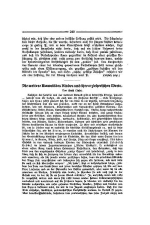 Die weitere Umwelt des Kindes und ihre erzieherischen Werte