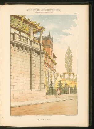 Villa, Zürich: Seitenansicht (aus: Moderne Architektur, hrsg. Lambert & Stahl, Stuttgart 1891)