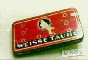 Blechdose für 50g Tabak "WEISSE TAUBE" (Abbildung: weiße Taube)