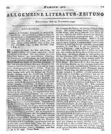Lobethan, F. G. A.: Schauplatz der merkwürdigsten Kriege und der übrigen politischen Hauptbegebenheiten des 18ten Jahrhunderts. T. 1-4. Zum Gebrauche für alle Klassen der Leser. Leipzig: Reinicke 1793-1796