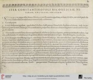 Iter Constantinopoli Nicomediam, Nicaeam, Ancyram, Amasiam