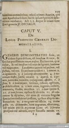 Caput V. De Locis Propriis Generis Demonstrativi
