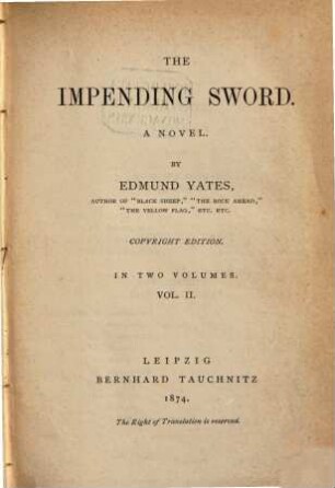 The impending sword : a novel. 2