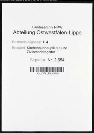 Kirchenbuchduplikat der katholischen Gemeinde Rhode (GHT 1841-1858). (Gemeinde: Rhode, katholische Gemeinde)