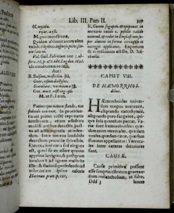 Caput VIII. De Hæmorrhoidibus.