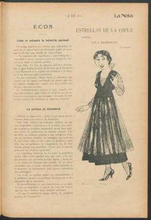 Estrellas de la copla : Señora Lola Membrives, por Columba