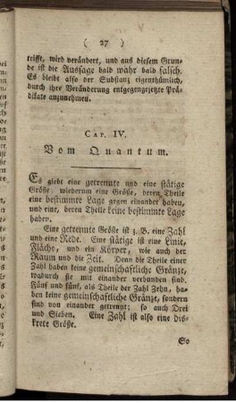 Cap. IV. Vom Quantum.