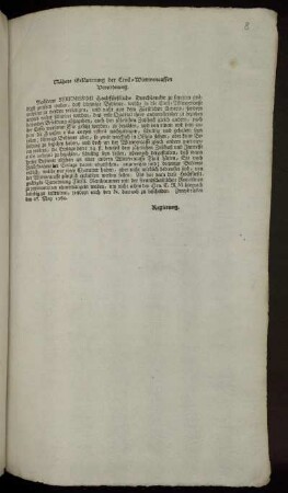 Nähere Erläuterung der Civil-Wittwencassen Verordnung : Zweybrücken den 27. May 1760.