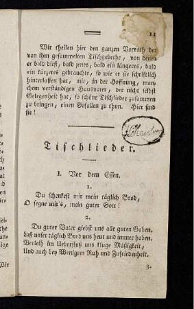 Tischlieder