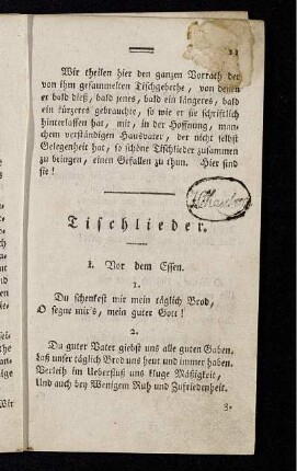 Tischlieder