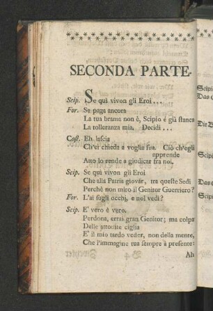 Seconda Parte. Zweyter Theil.