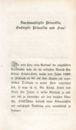 Durchlauchtigste Prinzessin, Gnädigste Prinzessin und Frau!