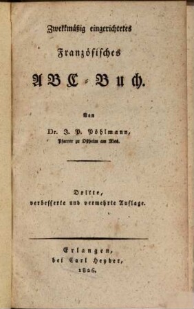Zweckmäßig eingerichtetes Französischen ABC-Buch