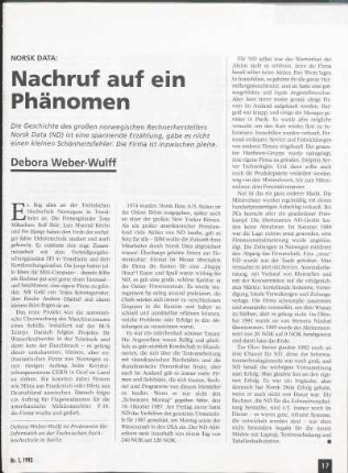 Norsk Data: Nachruf auf ein Phänomen