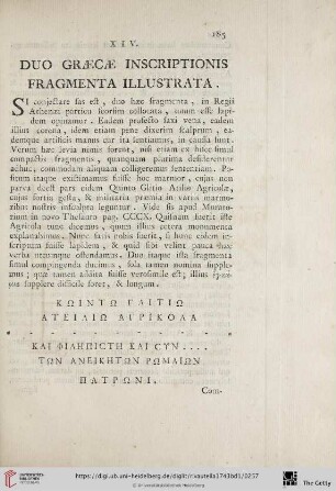 Duo graecae inscriptionis fragmenta illustrata