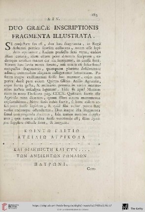 Duo graecae inscriptionis fragmenta illustrata