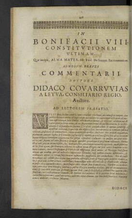 In Bonifacii VIII. constitutionem ultimam.