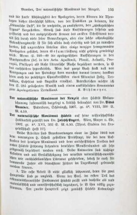 135-136 [Rezension] Brander, Vitus, Der naturalistische Monismus der Neuzeit