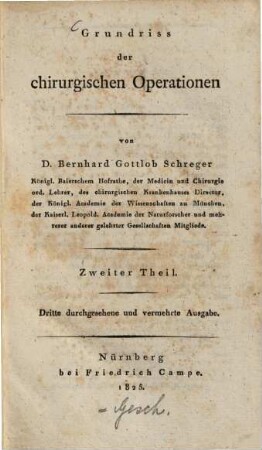Grundriss der chirurgischen Operationen, 2