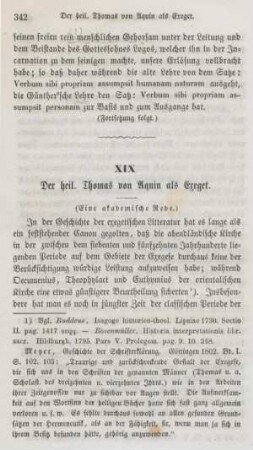 342-358 Der heilige Thomas von Aquin als Exeget : eine akademische Rede