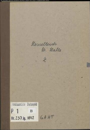 Zivilstandsregister der Gemeinde Hesselteich, Kreis Halle (GAHT 1812) (Gemeinde: Gemeinde Hesselteich)