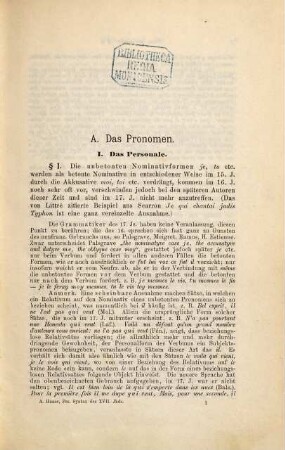 Französische Syntax des XVII. Jahrhunderts