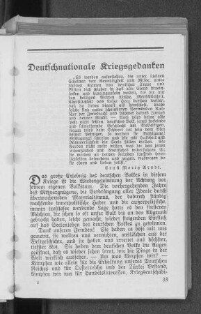 Deutschnationale Kriegsgedanken.