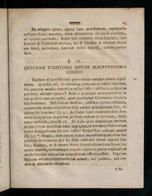 15-28, §. 16. Quaenam territoria imperii alienationibus subsint. - §. 24. Conclusio.