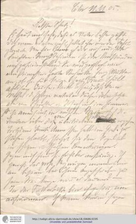 Brief vom 11.11.1905