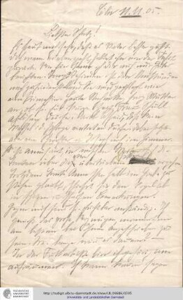 Brief vom 11.11.1905