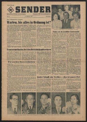 Betriebszeitung 'WF-Sender', Nr.40/1955 (19. Oktober 1955)