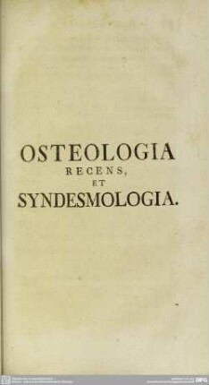 Osteologia Recens, Et Syndesmologia