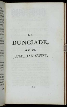 La Duncade, Au Dr. Johnathan Swift