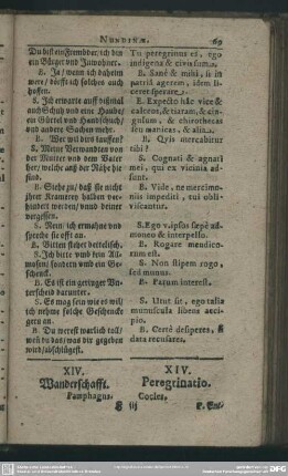 XIV. Wanderschafft