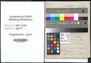 Entnazifizierung Josef Engelaender , geb. 01.03.1898 (Linienmeister)