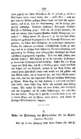 Ueber die Bedeutung des Kirchenliedes für die Schule