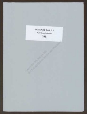Briefkarte von Pastor Rehling an Elfriede Gerstein vom 7.2.1965: Freude über Rehabilitierung Kurt Gersteins
