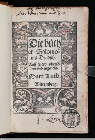 Die Bücher Salomonis Deudsch