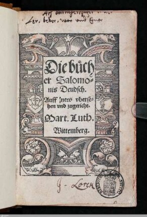 Die Bücher Salomonis Deudsch