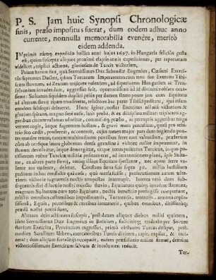 P.S. Jam hiuc Synopsi Chronolgicæ finis, ...