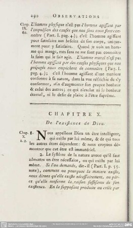 Chapitre X. De l´existence de Dieu
