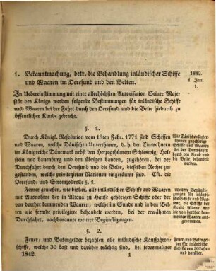 Chronologische Sammlung der im Jahre ... ergangenen Gesetze, Verordnungen und Verfügungen für die Herzogthümer Schleswig-Holstein. 1842