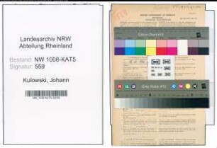 Entnazifizierung Johann Kulowski , geb. 05.11.1894 (Landwirt)