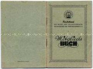 Mitgliedsbuch des Reichsbundes der Kriegs- und Zivilbeschädigten, Sozialrentner und Hinterbliebenen mit Beitragsmarken für die Jahre 1965-1974