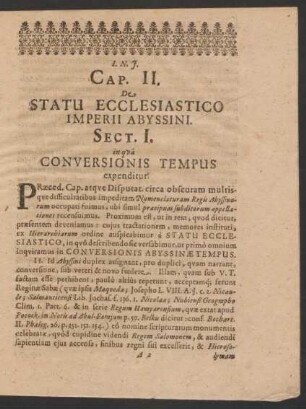 Cap. II. De Statu Ecclesiastico Imperii Abyssini.