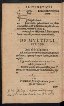 De Multiplicatione.