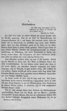1. Mobilmachung