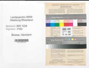 Entnazifizierung Hermann Broese , geb. 00.00.0000 (Hauptmann)