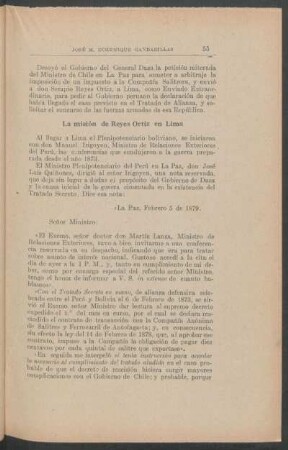 La misión de Reyes Ortiz en Lima