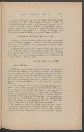 La misión de Reyes Ortiz en Lima
